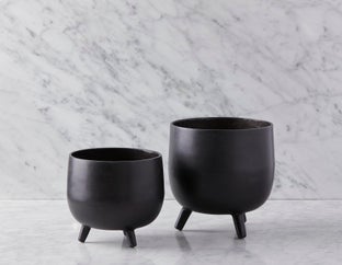 LAWRENCE - ensemble de 2 cache-pots en aluminium - Noir