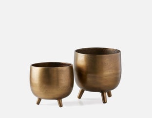 LAWRENCE - ensemble de 2 cache-pots en aluminium - Laiton