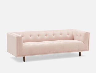 LORETTA - mid-century modern velvet 3-seater sofa - Rose