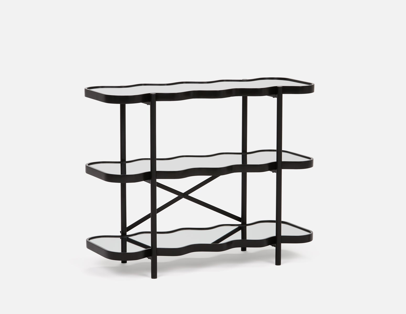 KAYRA - étagères à miroir à 3 niveaux 100 cm - Noir