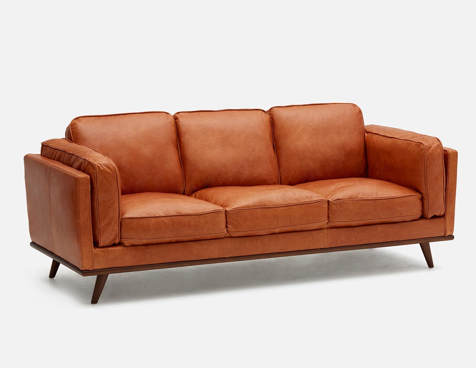 ROWAN - canapé 3 places 100 % cuir moderne du milieu du siècle - Cuivre