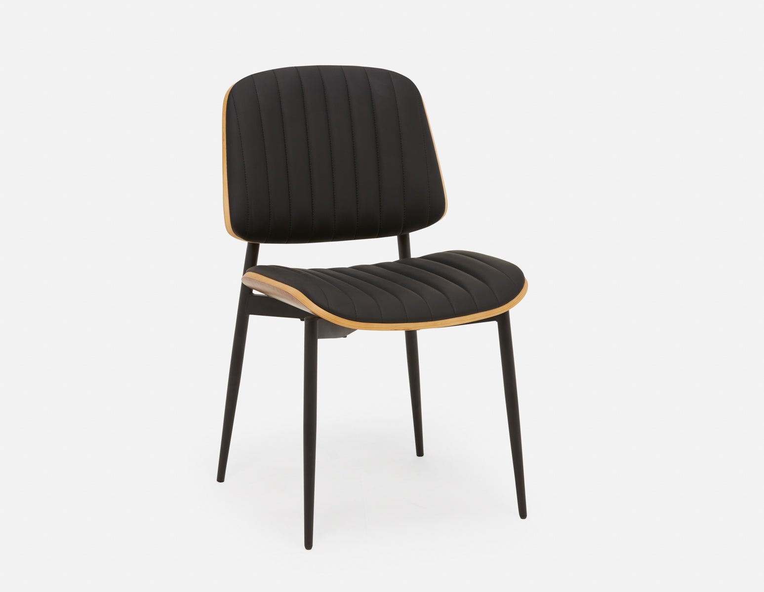 BEHARA - mid-century modern retro dining chair - Black