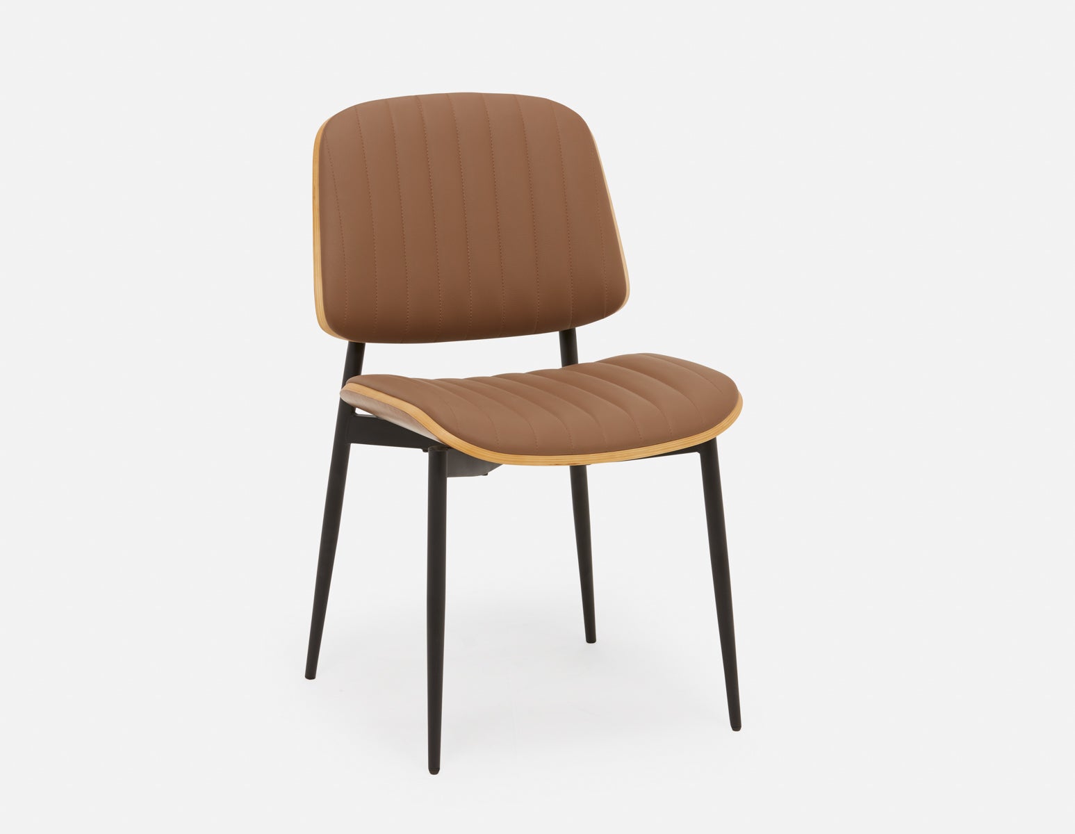 BEHARA - mid-century modern retro dining chair - Brown