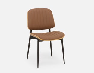 BEHARA - mid-century modern retro dining chair - Brown