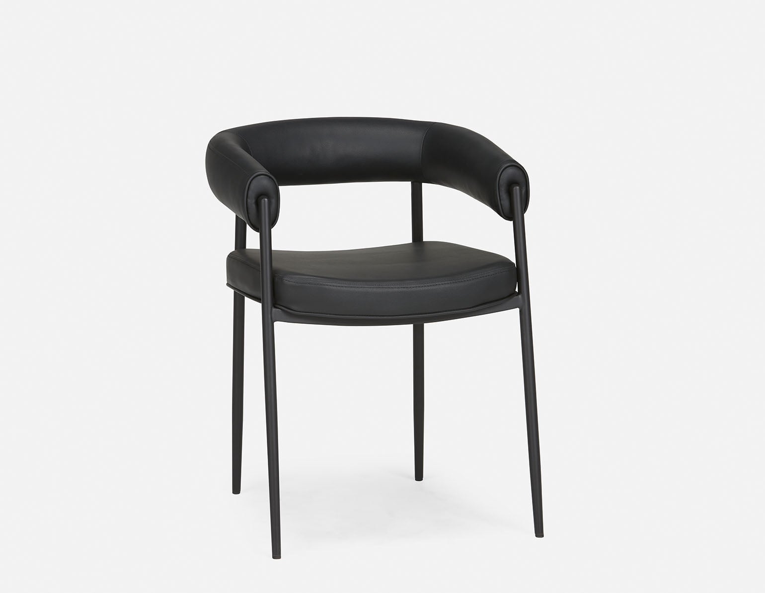TAURO - chaise en similicuir, structure brossée - Noir