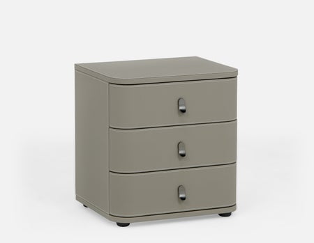 GAEL - table de chevet contemporaine à 3 tiroirs - Greige