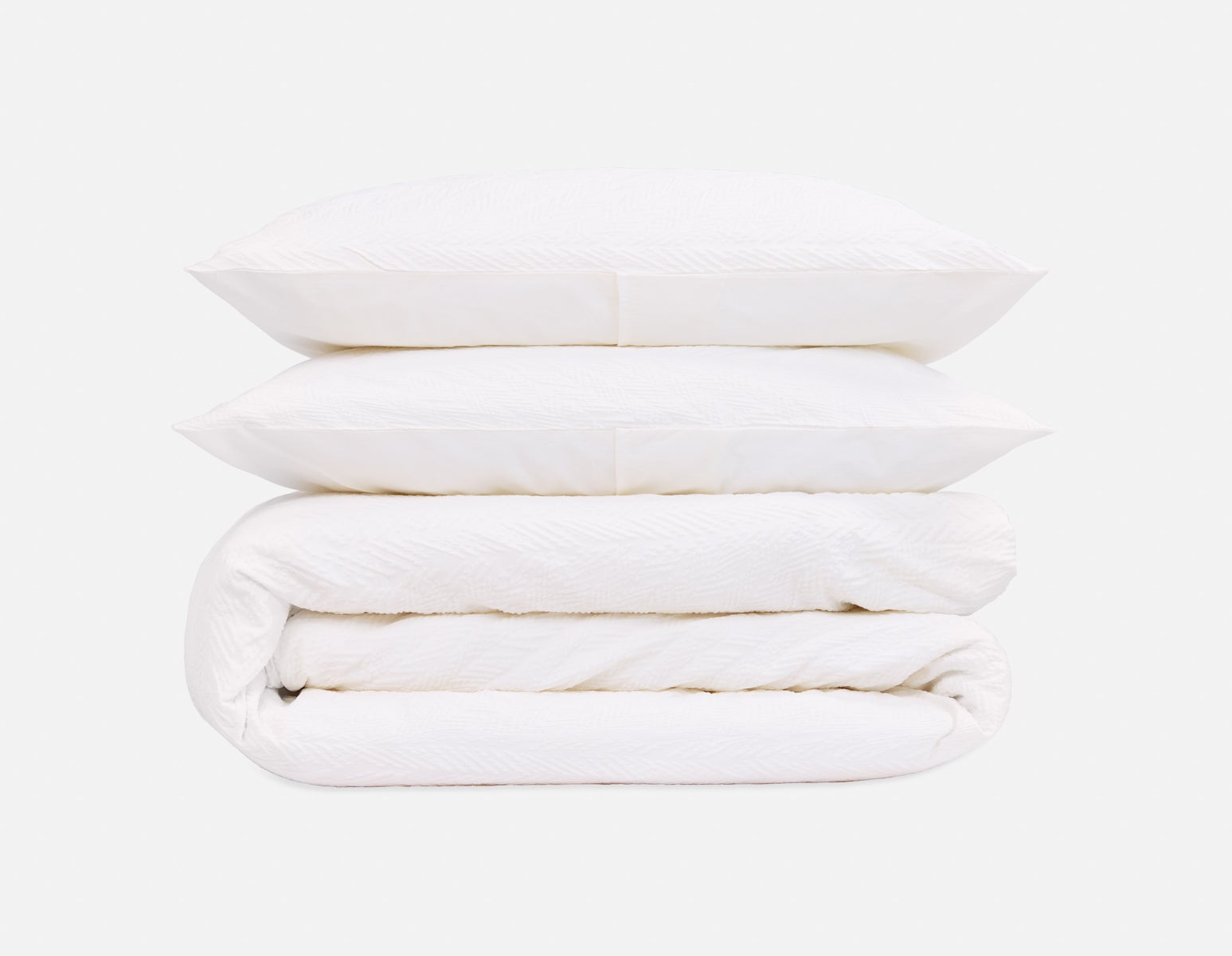 WEYMOUTH - 3-piece queen duvet cover set - Cream