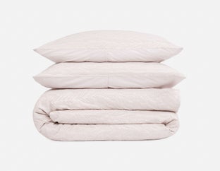 WEYMOUTH - 3-piece queen duvet cover set - Taupe