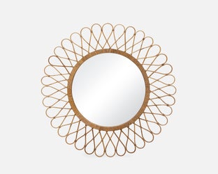 BANNON - miroir avec cadre en rotin 104 cm - Naturel