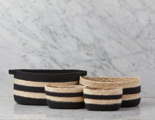 BURON - ensemble de 4 paniers en fibre de maïs et en corde de coton - Multi