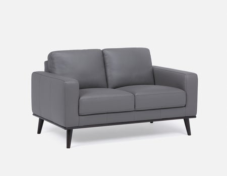 BETTA - causeuse 100% cuir du milieu du siècle - Gris
