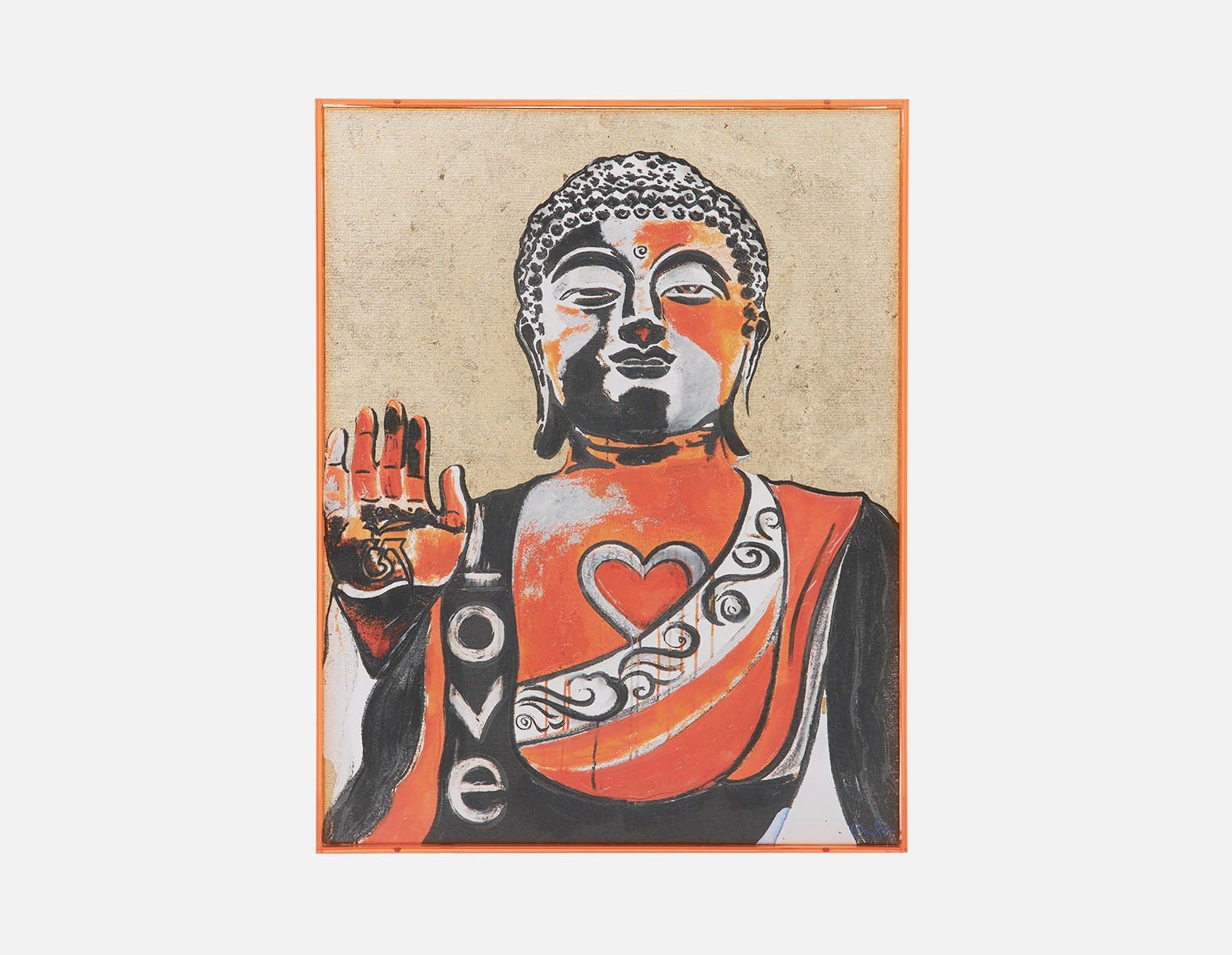 DISHA - acrylic shadow box art 50 x 70 cm - Orange