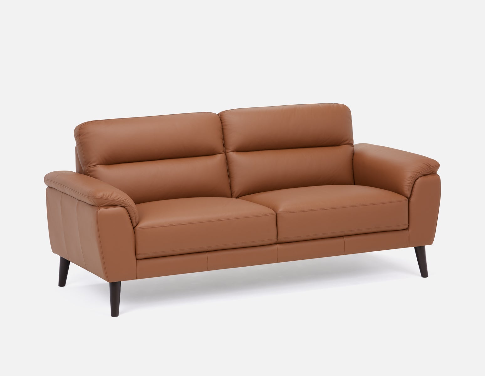 GAMARRA - canapé contemporain moderne 100% cuir - Cognac