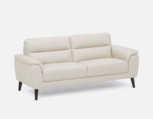 GAMARRA - canapé contemporain moderne 100% cuir - Ivoire