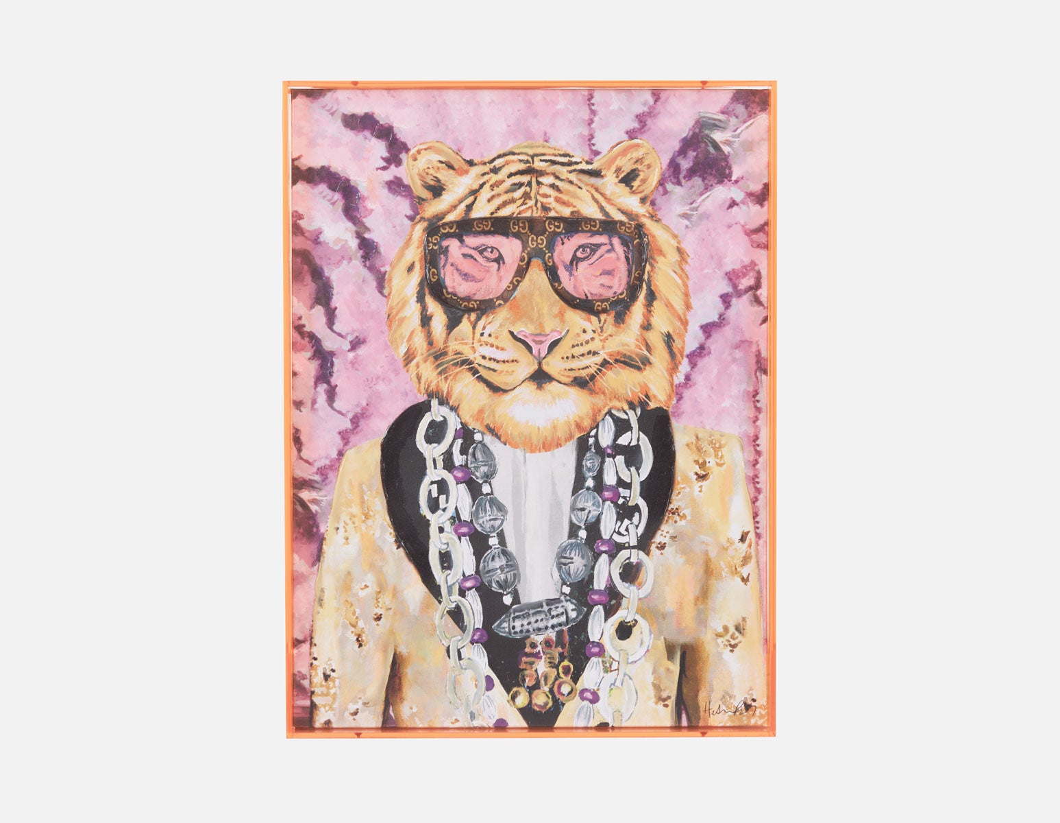 GOLDIE I - acrylic shadow box art 45 x 60 cm - Multi