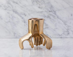DOIGTS - aluminum vase 18 cm - Gold