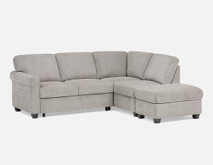 DELPHINE - traditional right-facing sectional sofa-bed with storage - Grey