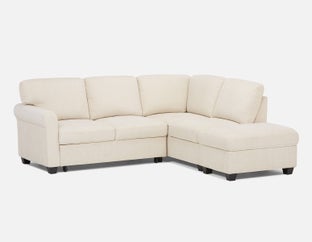 DELPHINE - traditional right-facing sectional sofa-bed with storage - Beige