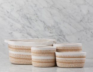 BURELLE - ensemble de 4 paniers en corde de coton et de jute - Multi