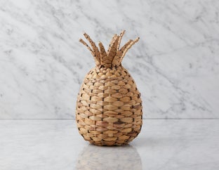 JOEY - decorative straw pineapple 30 cm - Natural