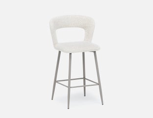 KIRIL - tabouret de comptoir moderne contemporain 69 cm - Crème