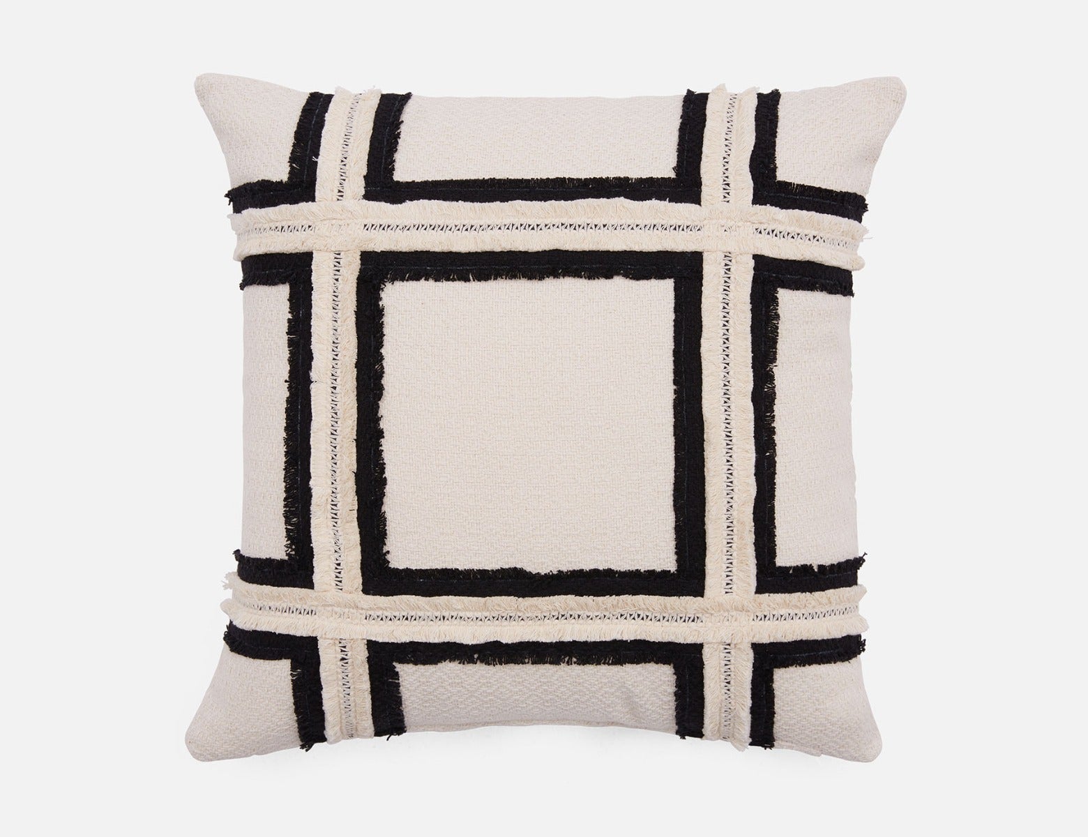 JAKOB - coussin 45 cm x 45 cm - Noir/blanc