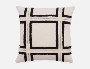 JAKOB - coussin 45 cm x 45 cm - Noir/blanc