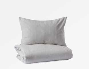 DALE - ensemble housse de couette 3 pièces, grand lit - Gris