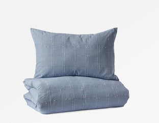 DALE - ensemble housse de couette 3 pièces, grand lit - Bleu