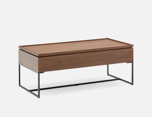 MATTEO - table basse avec rangement 120 cm - Noyer
