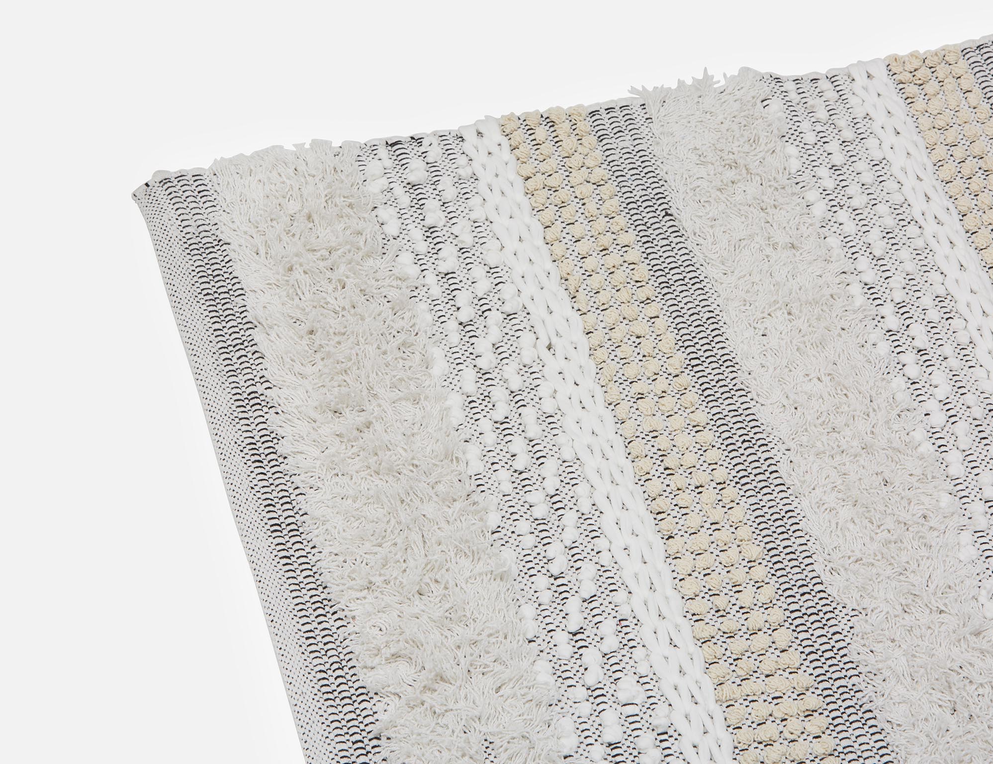 DANYA - tapis en coton tissé touffeté   5'x9' - Noir/blanc