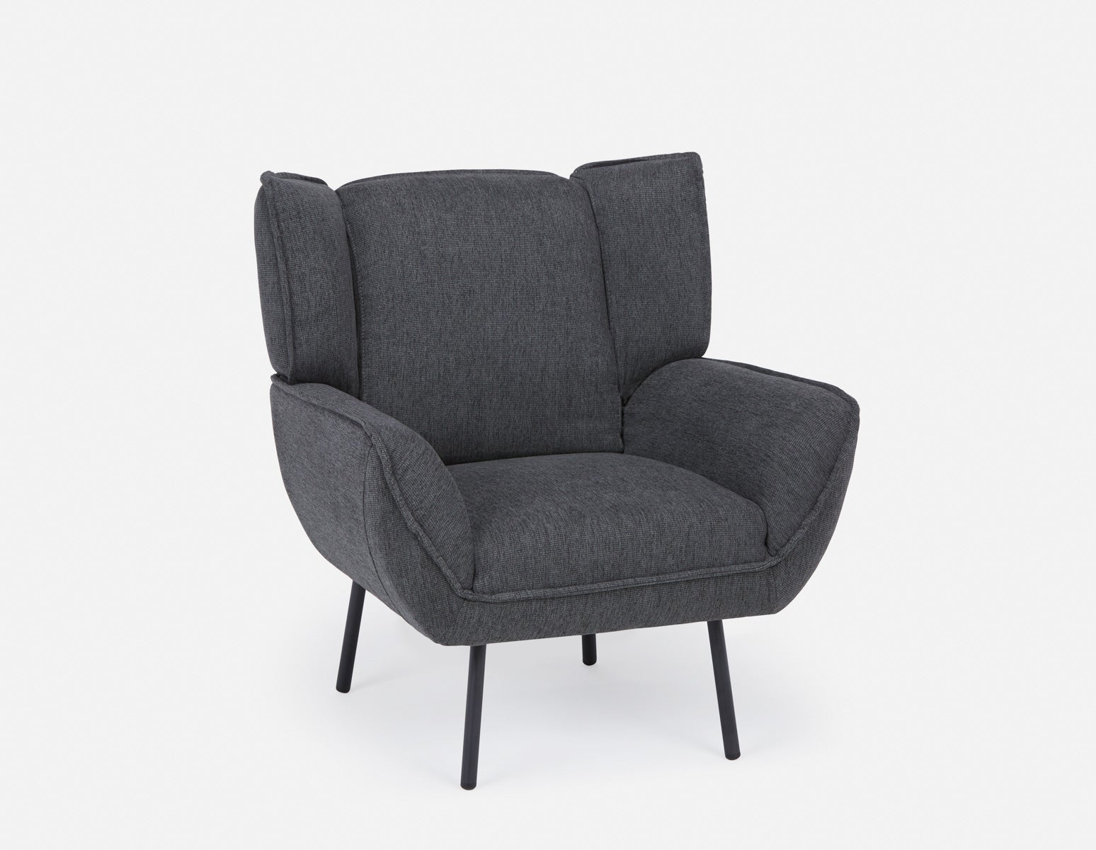 MARJORIE - fauteuil contemporain moderne - Gris foncé