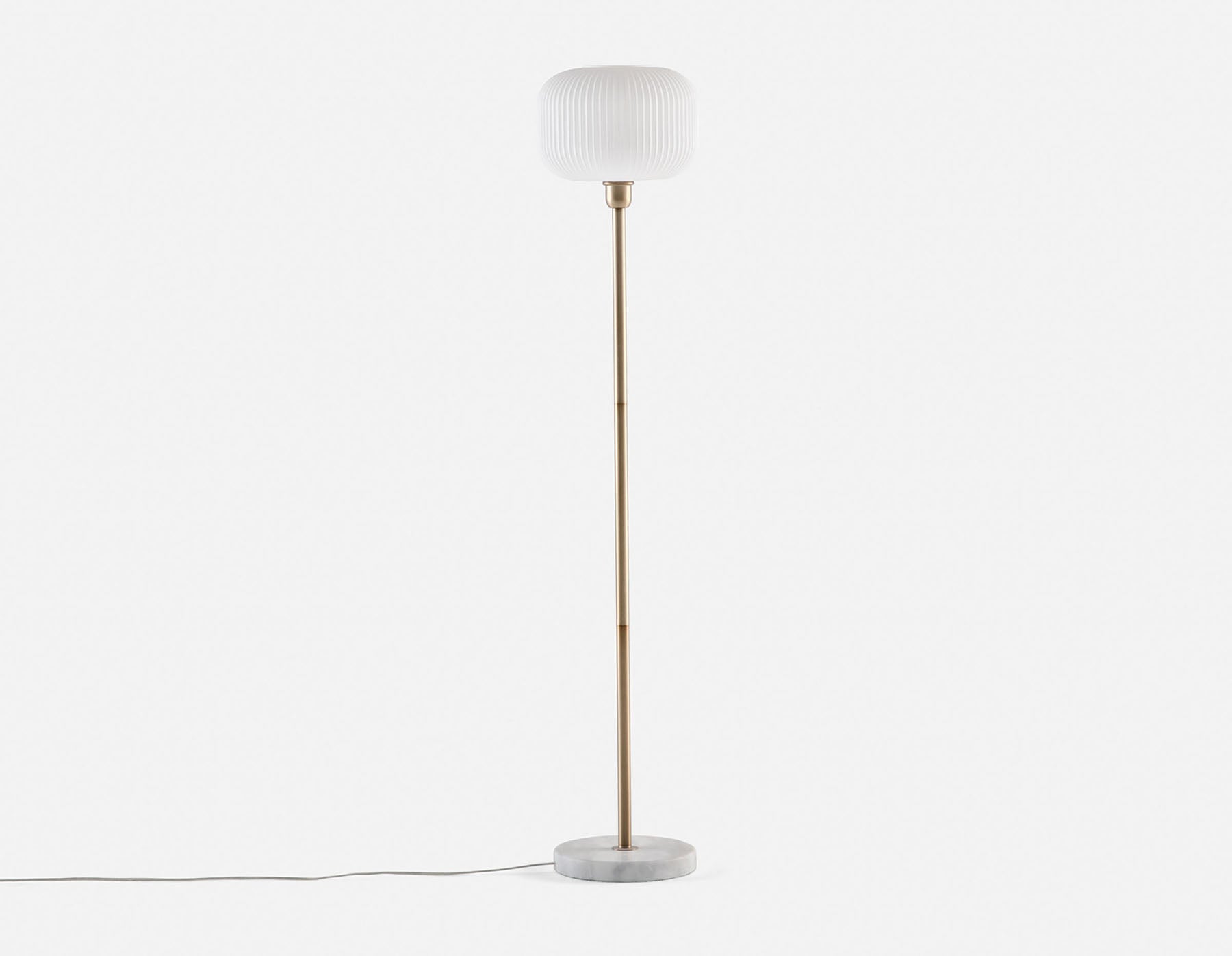 ILIANA - floor lamp with marble base 150 cm height - White/Gold