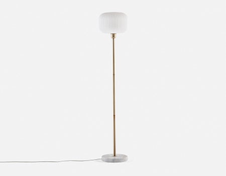 ILIANA - floor lamp with marble base 150 cm height - White/Gold