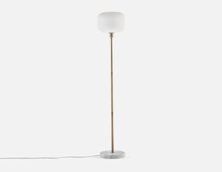 ILIANA - floor lamp with marble base 150 cm height - White/Gold