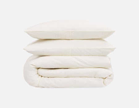 AMHERST - 3-piece queen duvet cover set - Cream