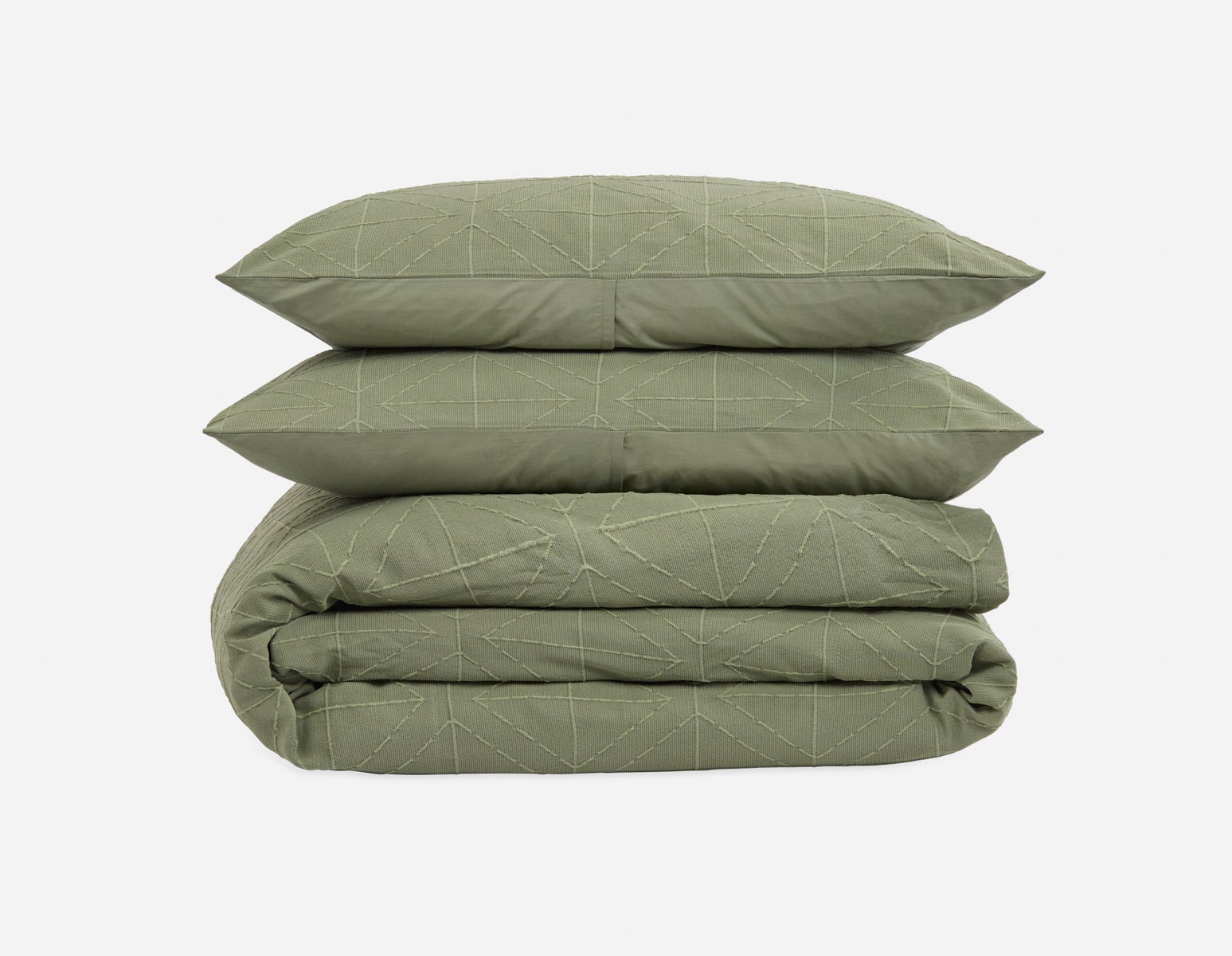 AMHERST - 3-piece queen duvet cover set - Light Green