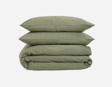 AMHERST - 3-piece queen duvet cover set - Light Green