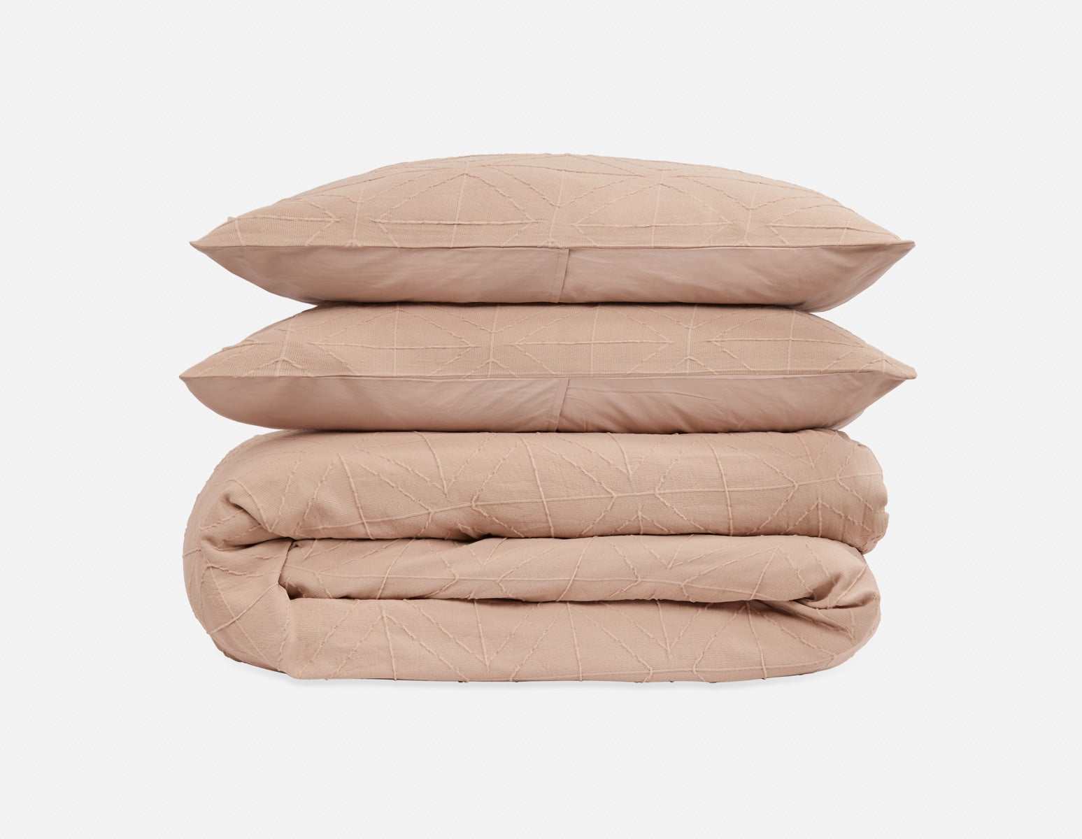 AMHERST - 3-piece queen duvet cover set - Taupe