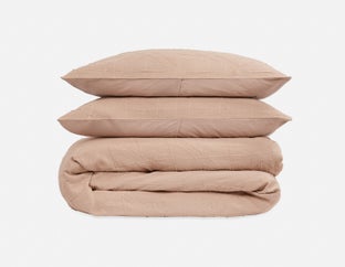 AMHERST - 3-piece queen duvet cover set - Taupe