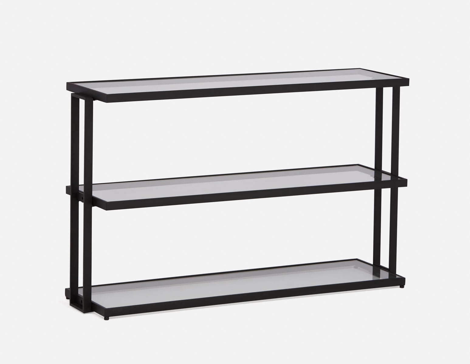 AGLAYA - 3-Tier tempered Glass Shelves 132cm - Black