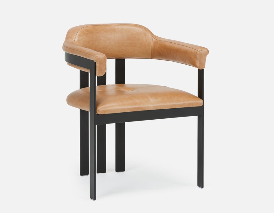 STEFANIA chaise de salle à manger en cuir avec accoudoirs undefined