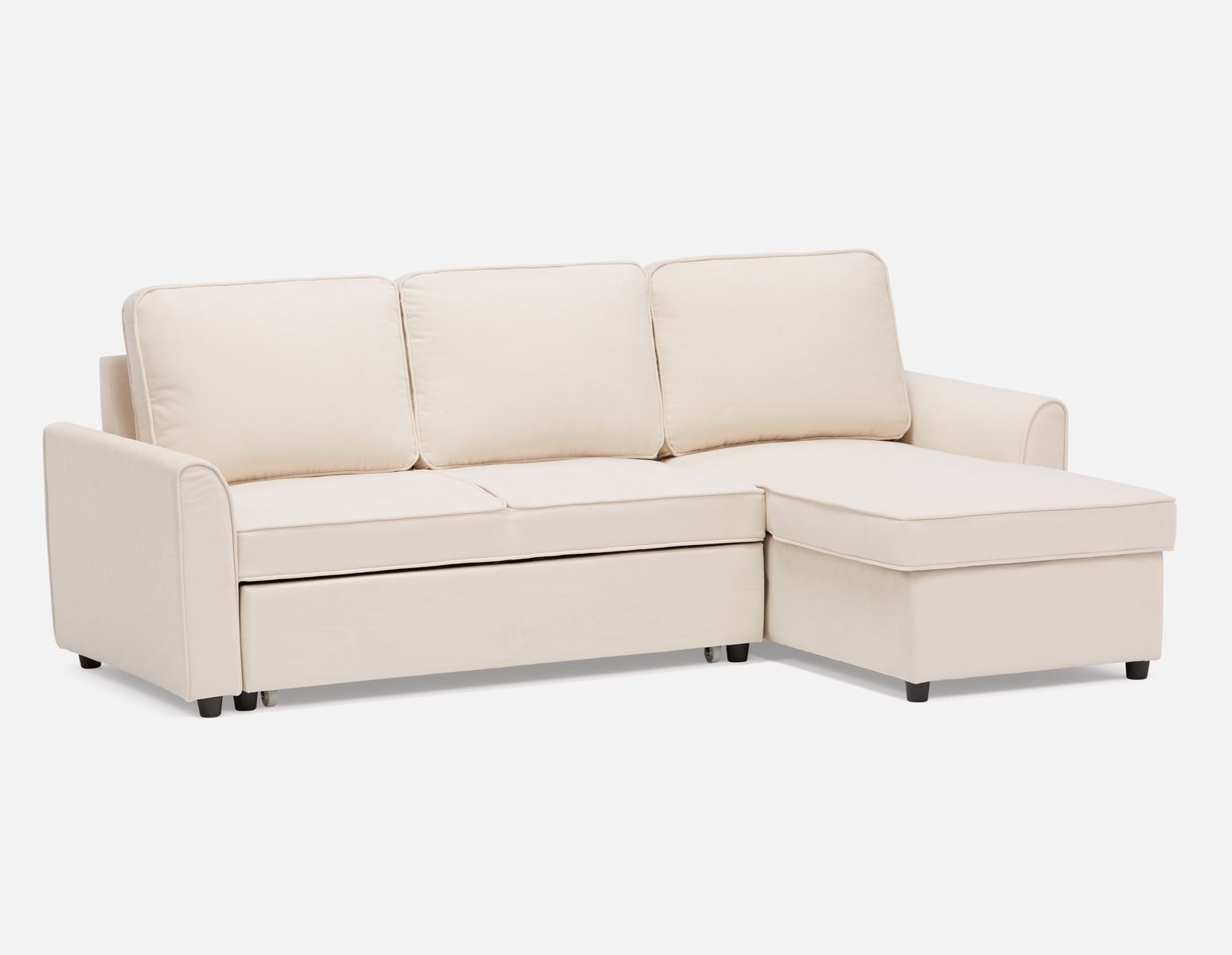 ALEX - modern interchangeable sectional sofa-bed with storage - Cream