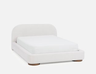 AURETTA - modern contemporary upholstered queen size bed - Beige