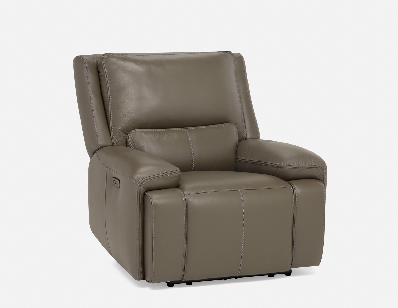 FAOUZI - leather contemporary power recliner armchair - Grey