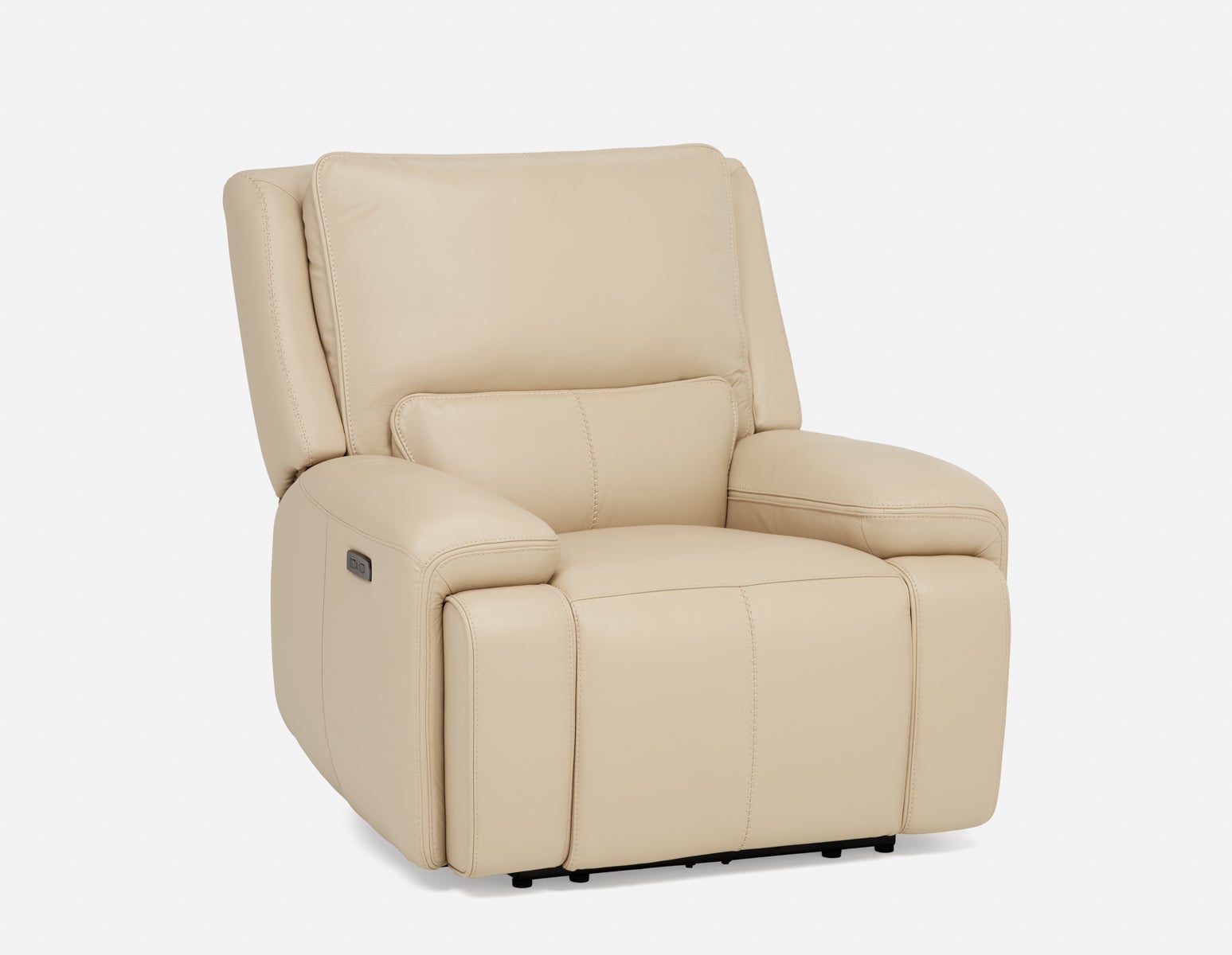 FAOUZI - leather contemporary power recliner armchair - Beige
