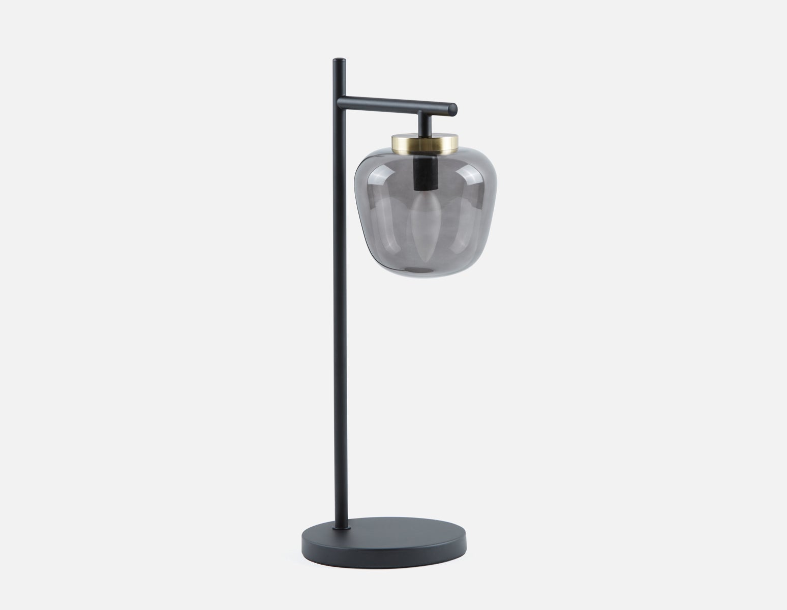 ILLUMI - sculptural glass on stem modern table lamp 53cm - Black
