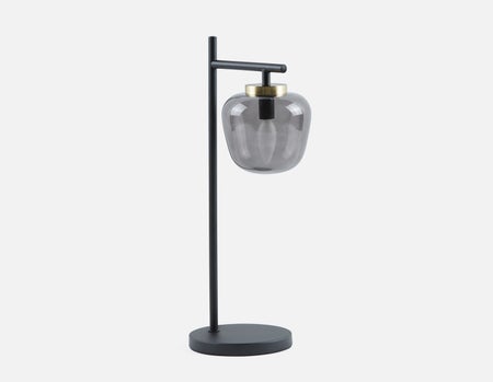 ILLUMI - sculptural glass on stem modern table lamp 53cm - Black