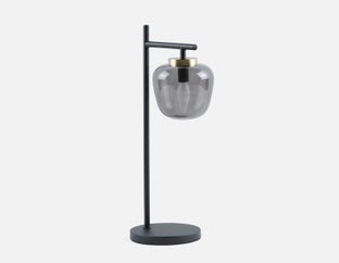 ILLUMI - sculptural glass on stem modern table lamp 53cm - Black