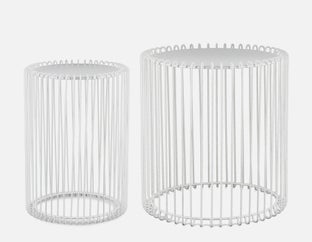 VERIA - ensemble 2 tables gigognes 45 cm et 41 cm - Blanc